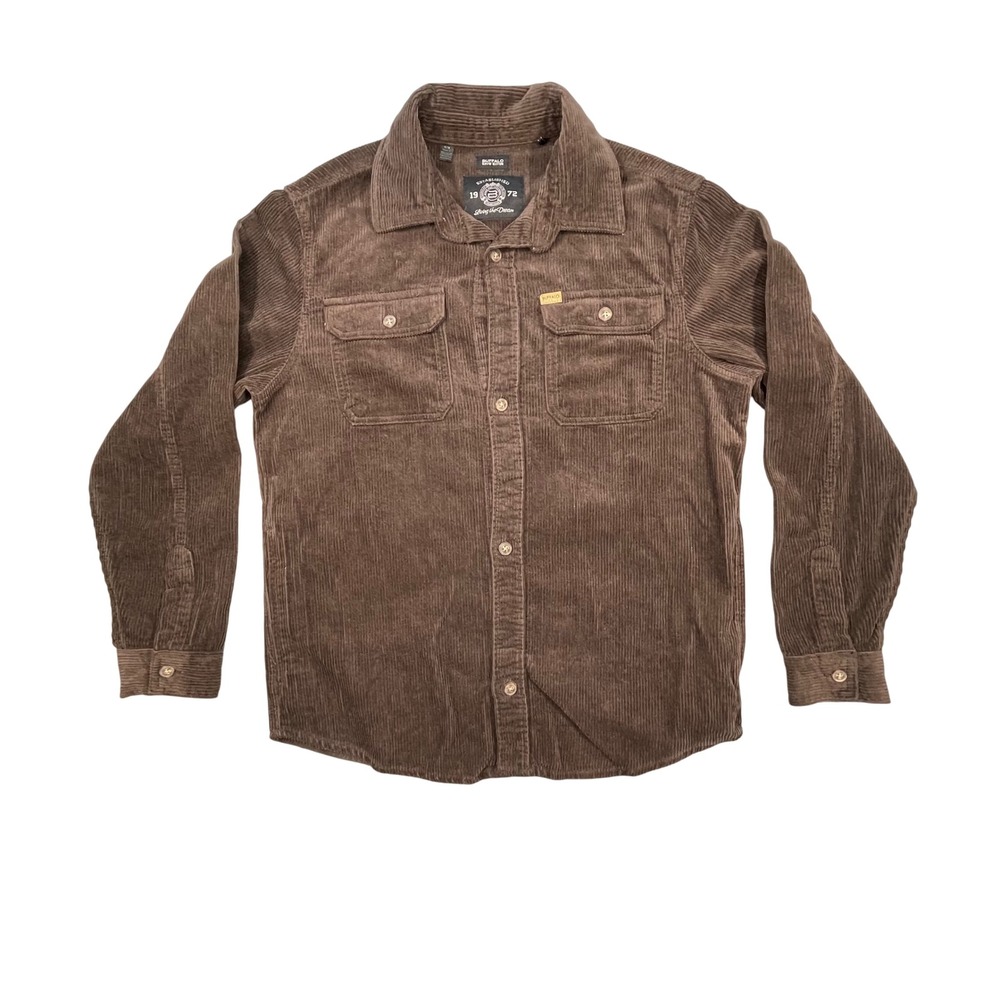 Buffalo David Bitton Brown Corduroy Button Down Shirt Mens Medium